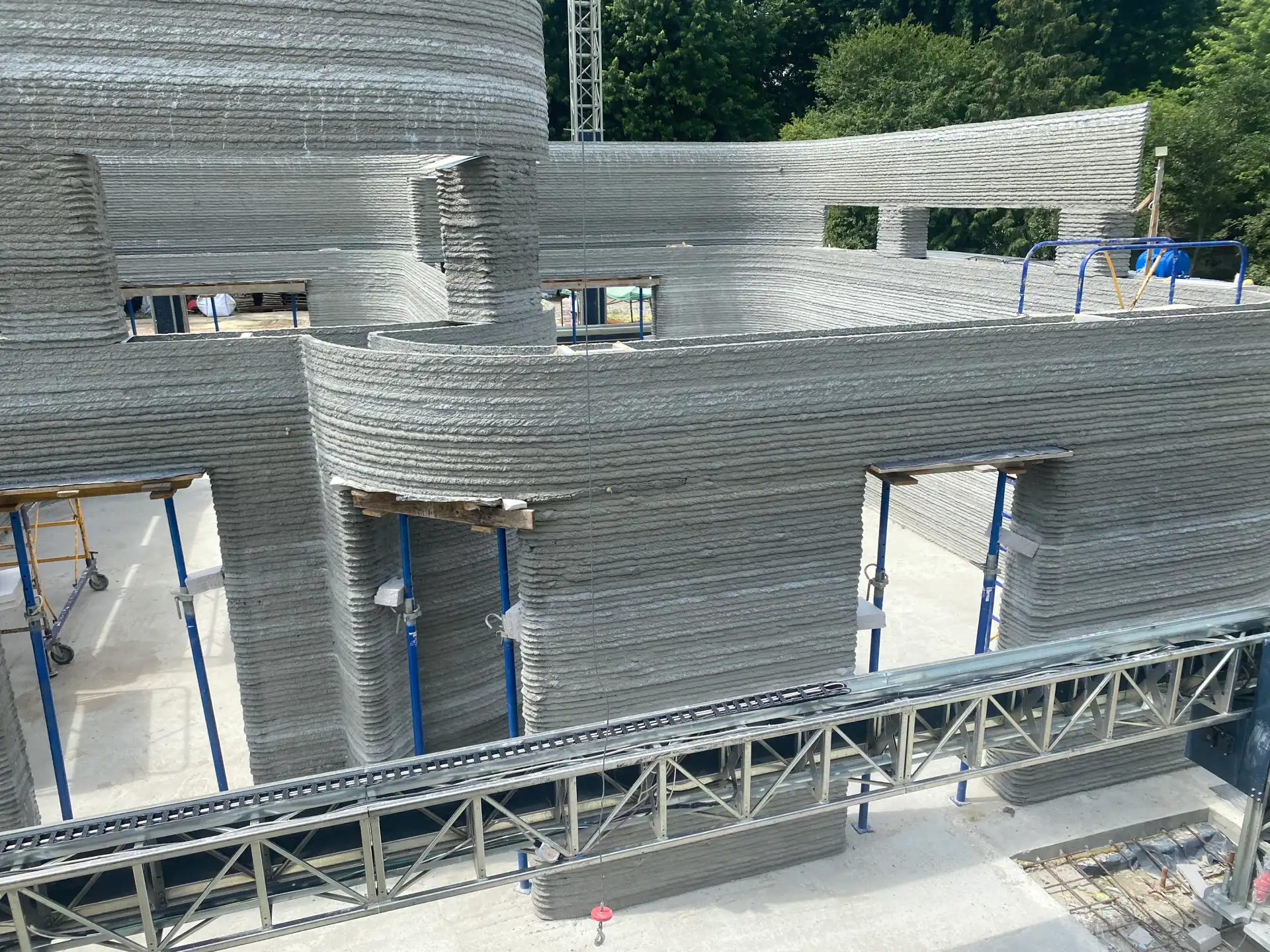 3D printed school under construction in Ukraine by 3DCP Group, 2023