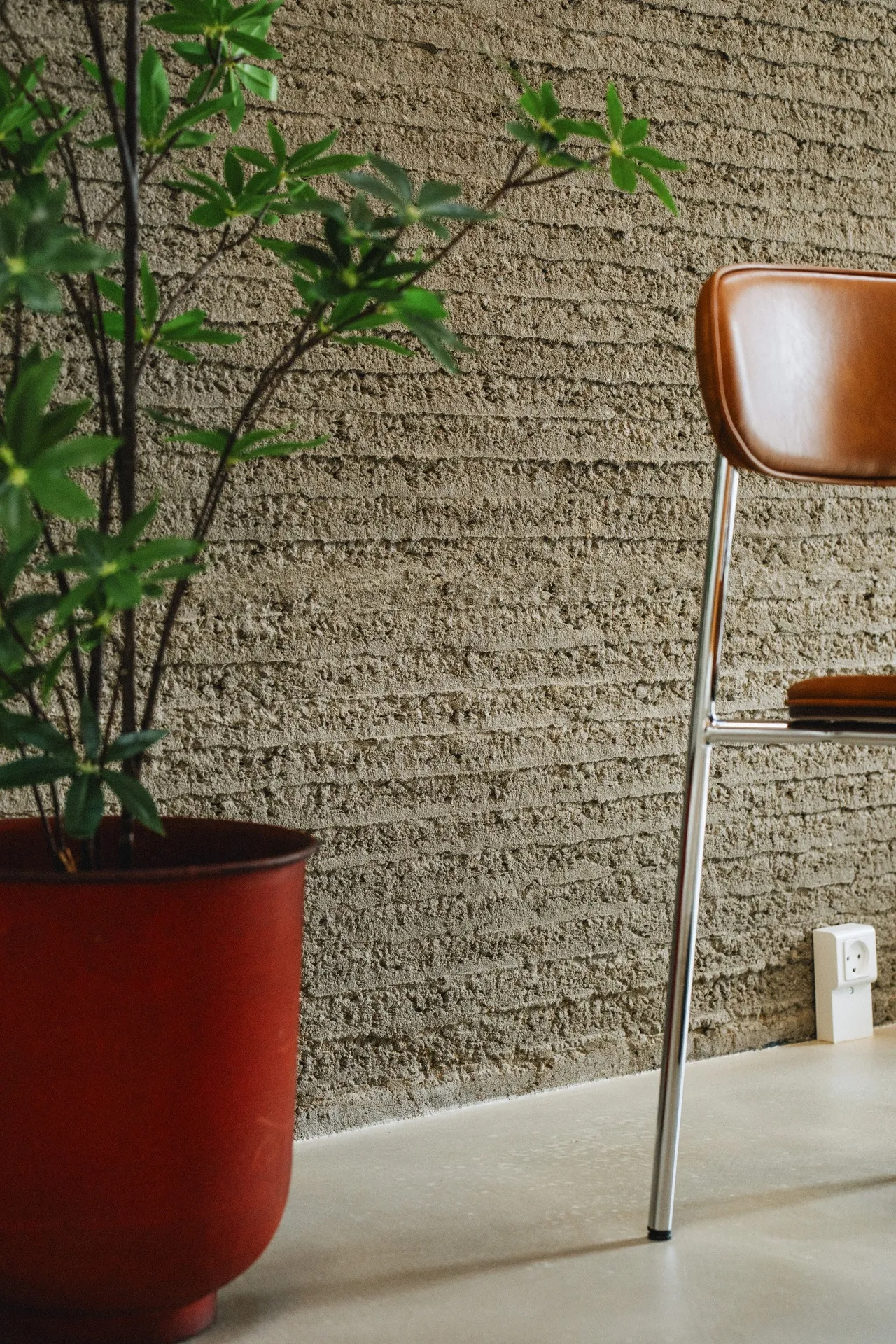 Concrete wall texture in the completed interior